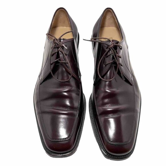 Salvatore Ferragamo Mens Wine Leather Oxford Dress Shoes Size 11 main image 4